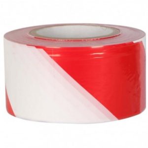 WARNING TAPE RED & WHITE